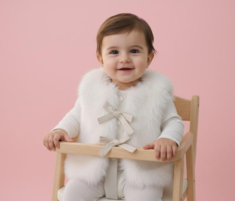 Cute Baby Jacket with Ribbon Details