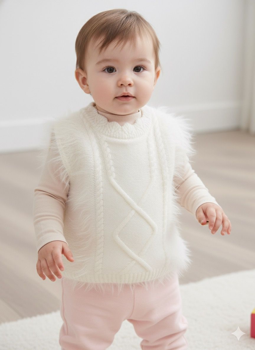 Little One in Cozy Winter Knitwear